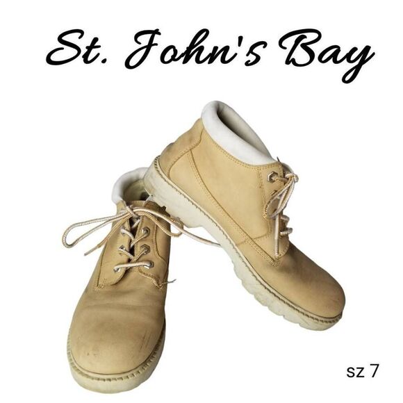 St. John's Bay Tan Work Hiking Outdoor Sports Cute Boots Shoes - Picture 1 of 9